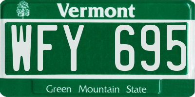 VT license plate WFY695