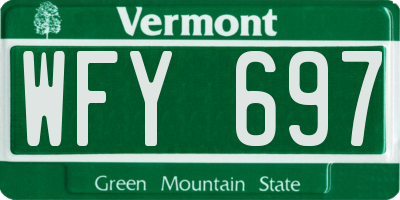 VT license plate WFY697