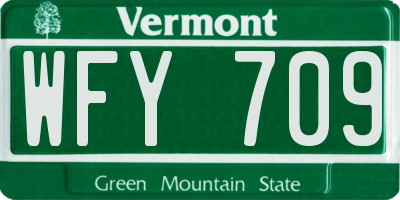 VT license plate WFY709