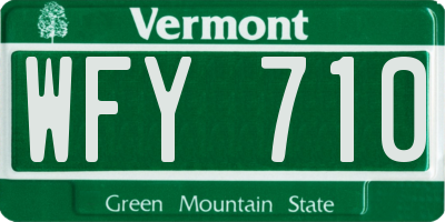 VT license plate WFY710