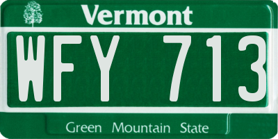 VT license plate WFY713