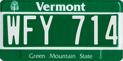 VT license plate WFY714
