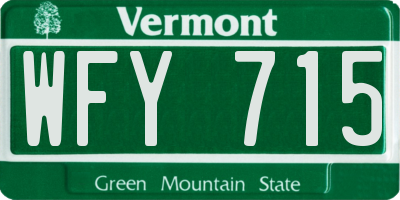 VT license plate WFY715