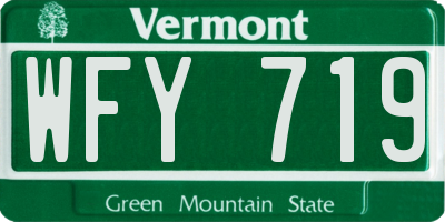 VT license plate WFY719
