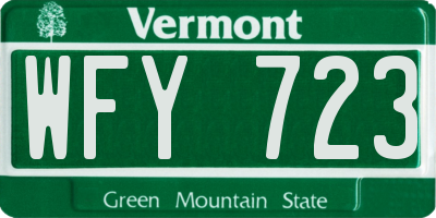 VT license plate WFY723