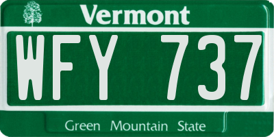 VT license plate WFY737