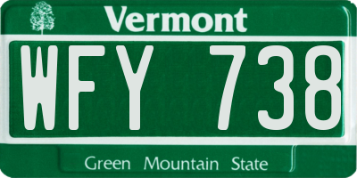 VT license plate WFY738