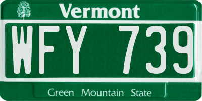 VT license plate WFY739