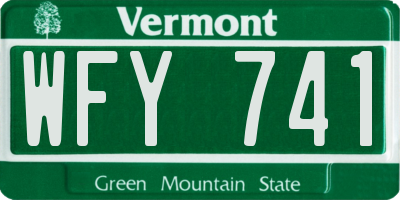 VT license plate WFY741