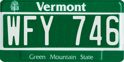 VT license plate WFY746