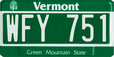 VT license plate WFY751