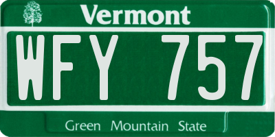 VT license plate WFY757