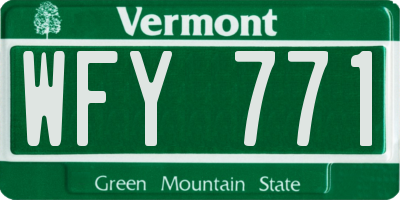 VT license plate WFY771