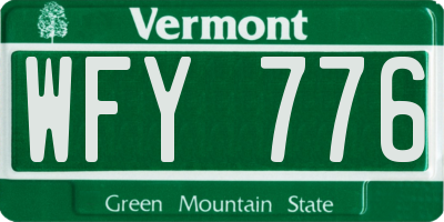 VT license plate WFY776