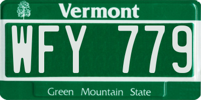 VT license plate WFY779