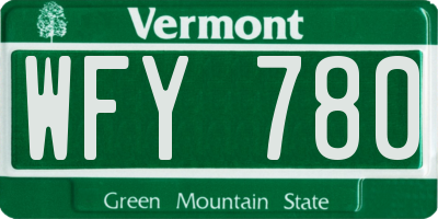 VT license plate WFY780