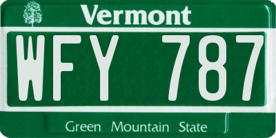 VT license plate WFY787