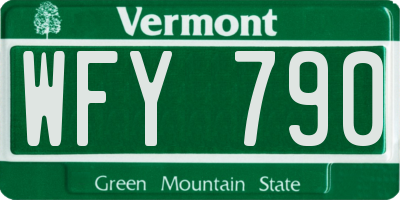 VT license plate WFY790