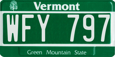 VT license plate WFY797