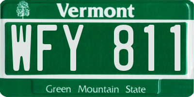 VT license plate WFY811
