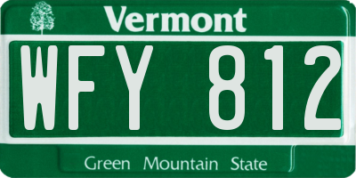 VT license plate WFY812