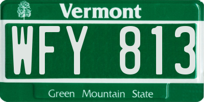 VT license plate WFY813