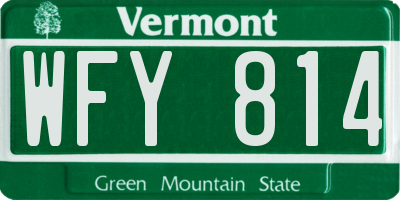 VT license plate WFY814