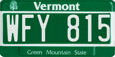 VT license plate WFY815