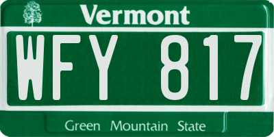 VT license plate WFY817