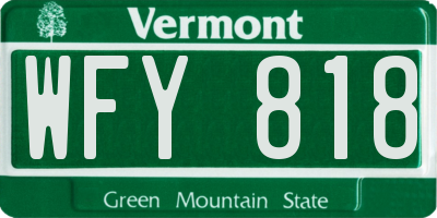 VT license plate WFY818