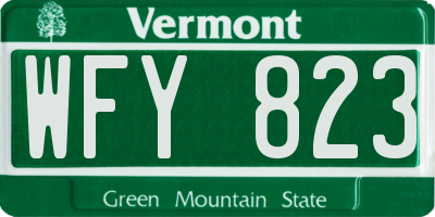 VT license plate WFY823
