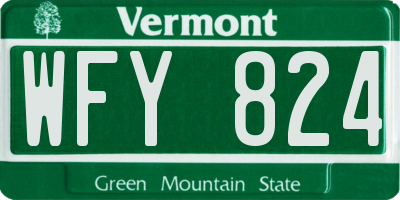 VT license plate WFY824