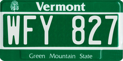 VT license plate WFY827