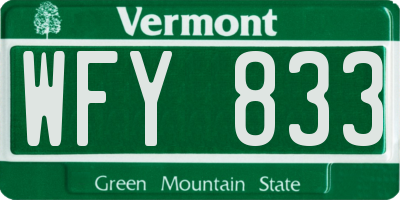 VT license plate WFY833
