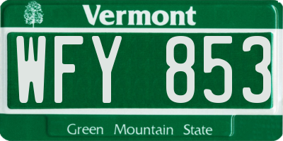 VT license plate WFY853