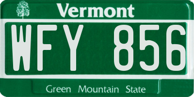 VT license plate WFY856