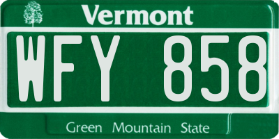 VT license plate WFY858