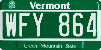 VT license plate WFY864