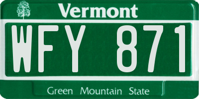 VT license plate WFY871