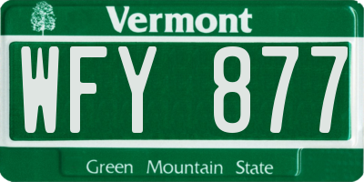 VT license plate WFY877