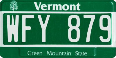 VT license plate WFY879