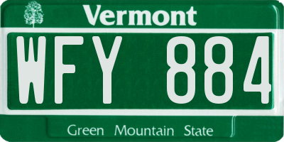 VT license plate WFY884