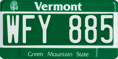 VT license plate WFY885