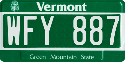 VT license plate WFY887