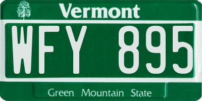 VT license plate WFY895