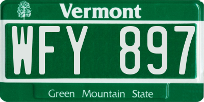 VT license plate WFY897