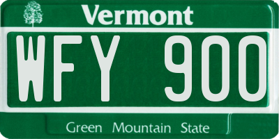 VT license plate WFY900