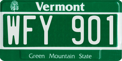 VT license plate WFY901