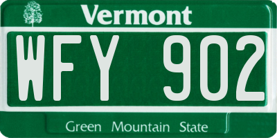 VT license plate WFY902