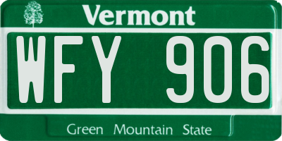 VT license plate WFY906